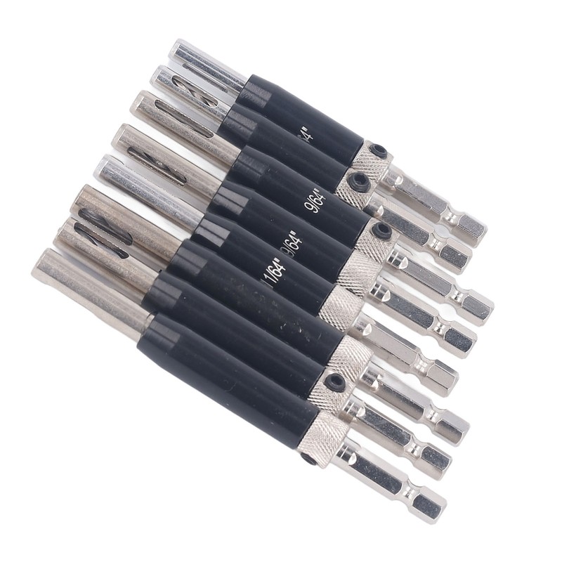 8Pcs Self Centering Hinge Drill Bit Black Hex Shank Hinge