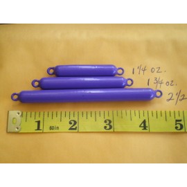 HOME MADE 12 PCS. PENCIL SINKER 1-1/4, 1-3/4, 2-1/2 OZ. 4 EACH, PURPLE