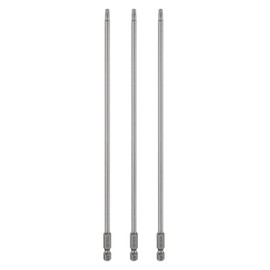 sourcing map 3pcs TT20 Security Torx Head Screwdriver Bit 10" (250mm) Long 1/4" Hex Shank Magnetic Tamper Proof 6 Point Star Screw Driver Drill Bits S2 Steel Hole Tip Industrial Power Tools