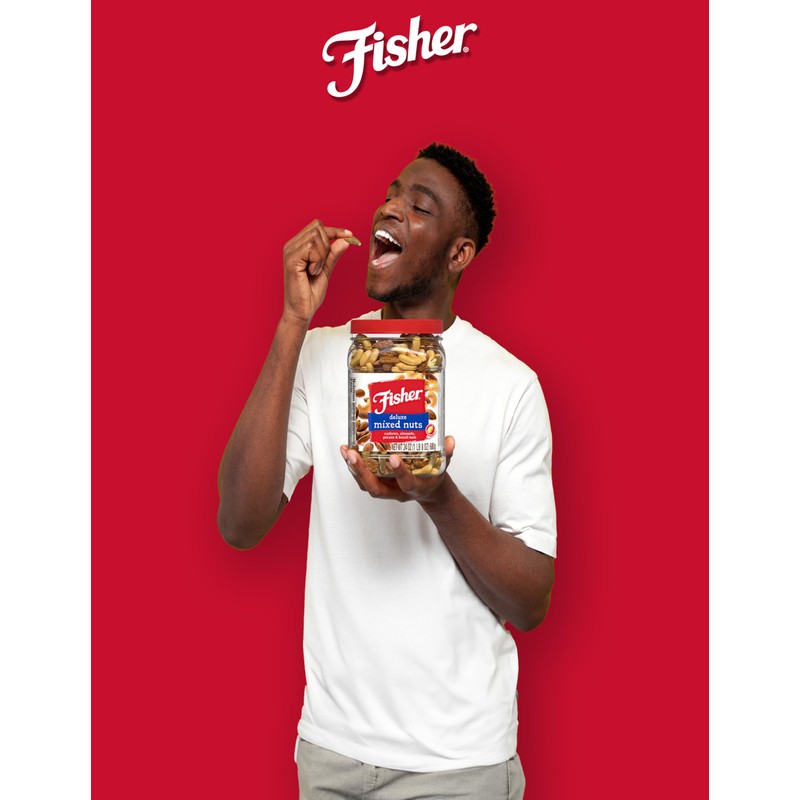 Fisher Snack Deluxe Mixed Nuts, 24 Ounces, Cashews, Almonds, Pecans,
