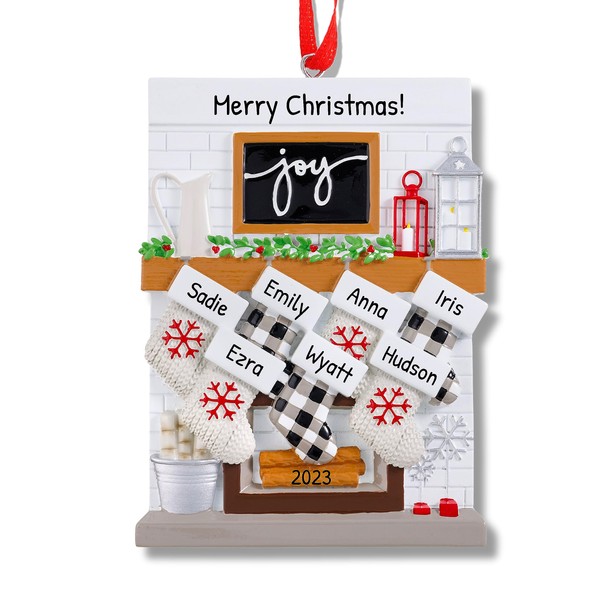Ornaments by Elves - Personalized Fireplace Mantle Family of 7