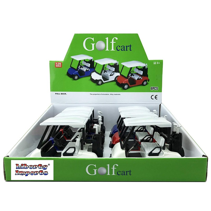 Liberty Imports 6 Pack Die-Cast Metal Golf Cart Model Toy
