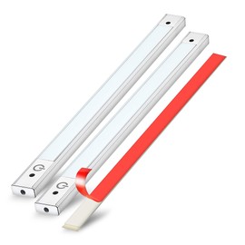 Set of 2 - 30 cm LED under unit light 4000 K, sensor switch, flat, Can be mounted anywhere, stick on, includes all accessories, LED night light, cool white, warm white
