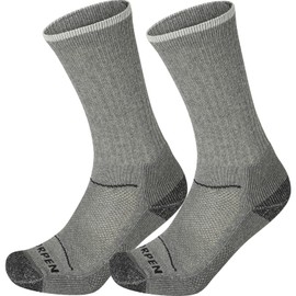 Lorpen T2 Merino Hiker Eco Sock, Great for Hiking, Unisex Design, Eco-Friendly & Sustainable, Medium Thickness, Cushioned Sole, 2-pack, Grey, Size Medium