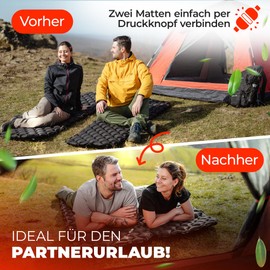 DAZEDALE Ultraleichte Luftmatratze – geräuscharme, wasserdichte Isomatte für Camping, Wandern, Outdoor (Schwarz)