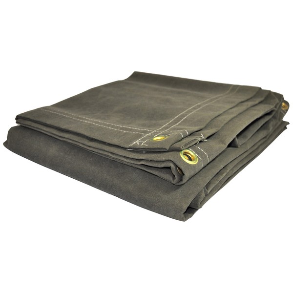 10x12 Green Heavy Duty Canvas Tarp DRY TOP (10’x12’)