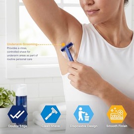 Medpride Disposable Razors | 50-Pack| Twin Blades & Easy Grip For Max Control & Smoothness| Unisex, Smooth & Comfortable Shaving Care for Men & Women