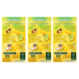 Garnier Nutrisse Nourishing Hair Color Creme, 60 Light Natural Brown (Acorn), 3 Count