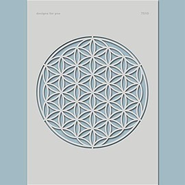 Schablone - Blume des Lebens/Lebensblume, √ò 17 cm, Malerschablone, Textilschablone, Ornament