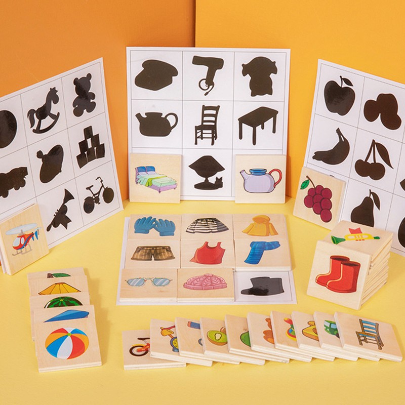Wooden Shadow Matching Game Learning Fruit Recognition Sorter Develop Fine