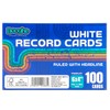 Booghe A6 White Record Cards - Ruled with Headline, 100