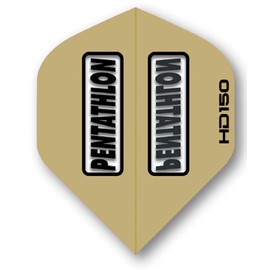 US Darts Pentathlon Gold HD150 Standard Shape Dart Flights - 3 Sets (9 Flights) - 150 Micron (Ex-Tough)