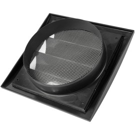 Vent Systems Ø150 mm / 6" Inch - Anthracite Air Vent Plastic Cover - Louvered Outdoor Opening Flap Vent Built - in Pest Guard Screen HVAC for Home Improvement