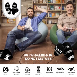 Do Not Disturb I'm Gaming Socks,Boy Gifts Ideas,Men Gifts For Christmas,Funny Gamer Socks Gifts for Men,Him,Dad,Sons,TeenBoys