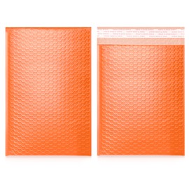 TONESPAC 25pcs #3 9x12 inches Poly Bubble Mailers Padded Envelopes Waterproof Self-Seal Shipping Bags - Orange