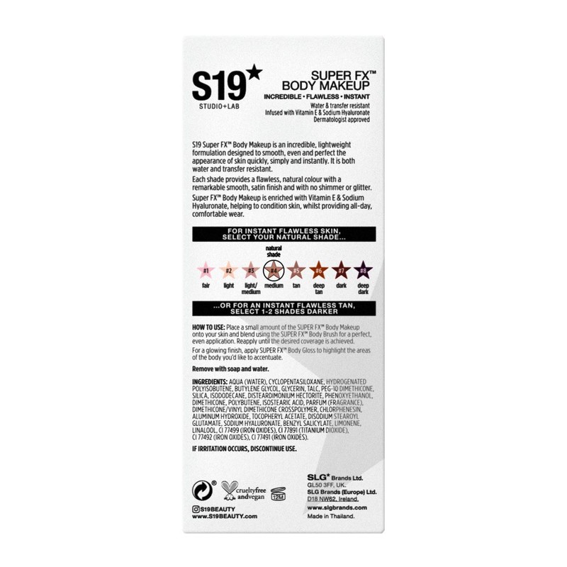 S19 SUPER FX Body Makeup, MEDIUM - Smoothes & Evens