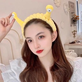 Snail Face Wash Headband for Makeup Cute Hairband for Washing Face Headbands for Girls Elastic Head Wraps for Women Animal Hair Bands for Kids Curly Hair Accessories for Short Hair Ornaments