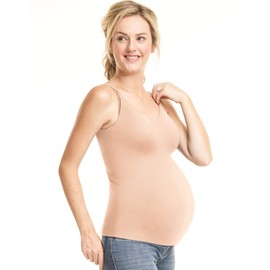 PLAYTEX Womens Nursing Wirefree Cami with Built-in Shelf Bra, S, Blush