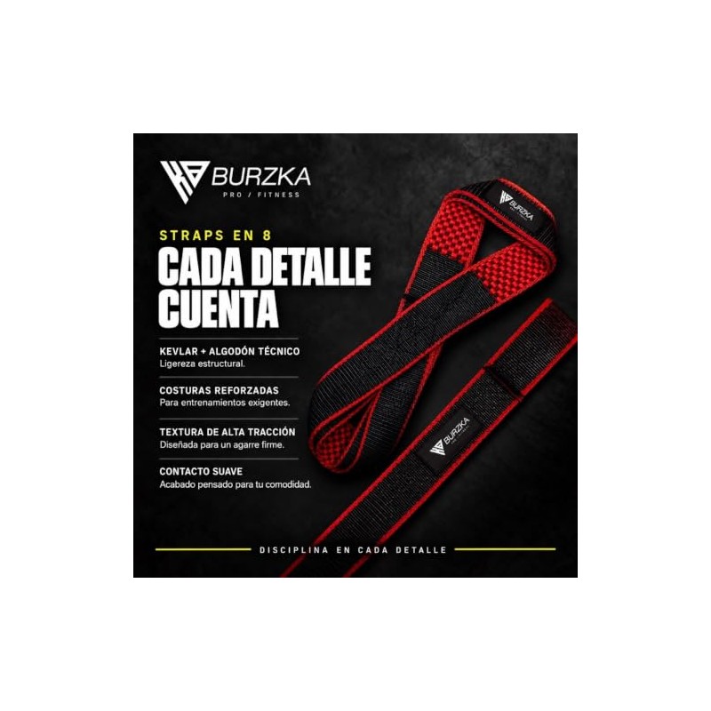 Straps Figura 8 Kevlar Alta Resistencia Pesas Burzka
