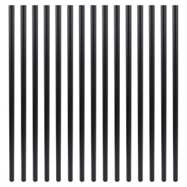 Myard 26 Inches Grooved Large Hollow O.D 1" Round Aluminum Deck Balusters for Deck Railing Porch with Connectors and Screws (25-Pack, Matte Black)