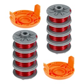 Gardena Replacement Spool 1.6 mm for Turbo Trimmer SmallCut 2401 - 6.1 m Spool Line with Cover 5328-20 (8 Spools + 2 Covers)