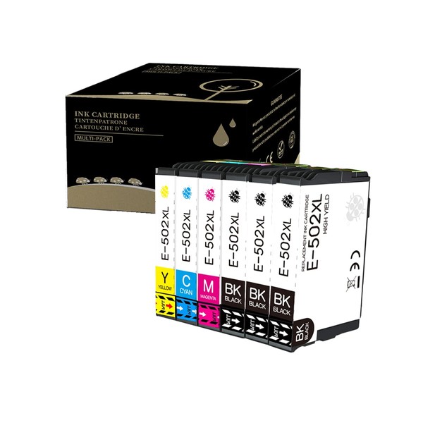 Amla Pack of 6 Printer Cartridges Compatible with Epson 502