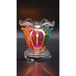 Unbranded Electric Aroma Oil Warmer Dimmer Switch Beautiful Design Glass Multi-Color 5"