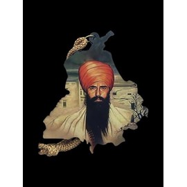 Punjab Model Car Dashboard Figurine Sikh Punjabi Religious Wooden One Side Punjab Model Cutout otherside Sant Jarnail Singh Bhindrwale Photo Car Dashboard Hanging