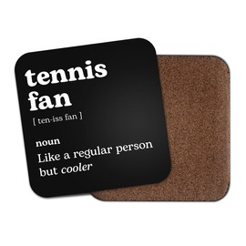 Tennis Fan Square Coaster - Dictionary Regular But Cooler Sport Definition Funny Joke Hobby Men Women Kitchen Drink #82602