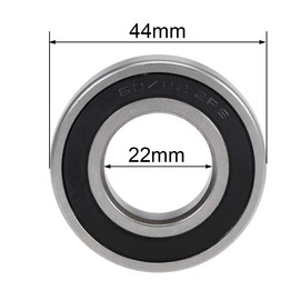 sourcing map Double Sealed Ball Bearing Set Deep Groove Ball Bearing 60/22-2RS Z2 22 mm x 44 mm x 12 mm Chrome Steel Ball Bearing Large Skateboard Bearings Skateboard Bearings