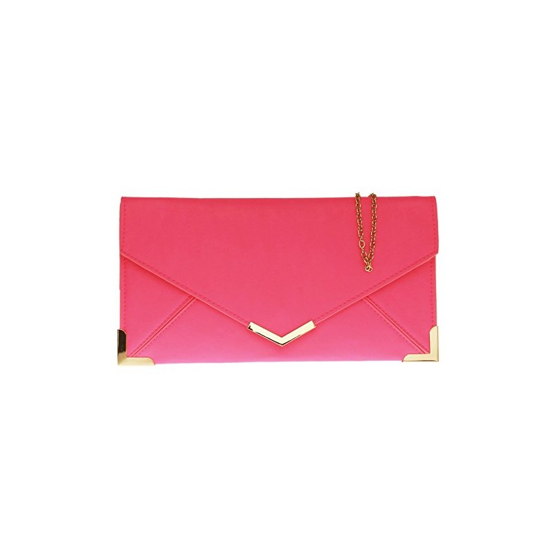 Girly Handbags Ladies Vintage Gold Tone Flat Clutch Bag Small