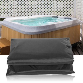 Hot Tub Cover, Square Hot Tub SPA Cover Protector Waterproof Thick 190T Polyester Taffeta Outdoor Bathtub Cover Weather Resistant Pool Cover Cap 231x231x30cm