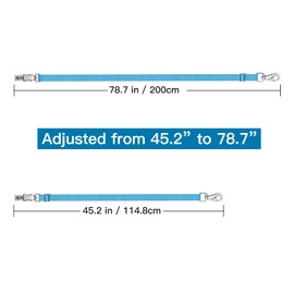 MIYABALA Cross Ties for Horse,Heavy Duty Nylon Horse Trailer Tie with Strong Panic Snap and Bull Snap,Adjustable Length from 45.2" to 78.7",Professional Horse Supplies (Blue)…