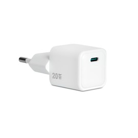 VulTech CC-120PDCUGWH Universal Charger for Smartphone Tablet 20W GaN USB-C/Type-C PD3.0 QC3.0 PPS White - Compact Size