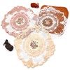 Blausky Set of 4 Tablecloth Lace, Square Doilies, Tablecloth with