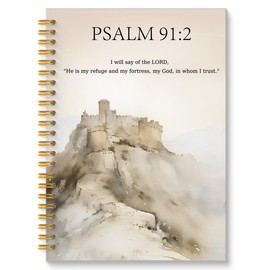 ROXMART PSALM 91:2 Bible Verse Spiral Notebook, Inspirational Christian Prayer Journals for Women Men, PSALM 91 Gifts, Religious Scripture Journal Notebook, 5.5x8.3 Inch
