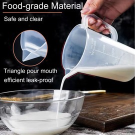 DARENYI 2 Pcs Plastic Measuring Jugs 1L, Large Plastic Measuring Cup with Handle for Measure Liquid and Baking Items, Kitchen Lab Use