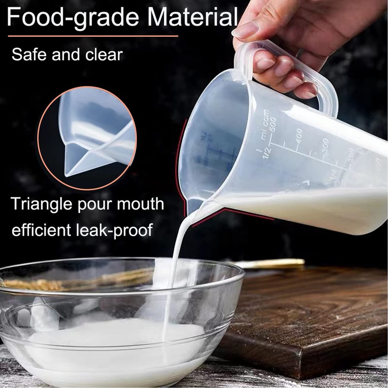 DARENYI 2 Pcs Plastic Measuring Jugs 1L, Large Plastic Measuring