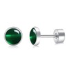 BLISI Green Onyx Pure Titanium Stud Earrings 5mm Natural Stone