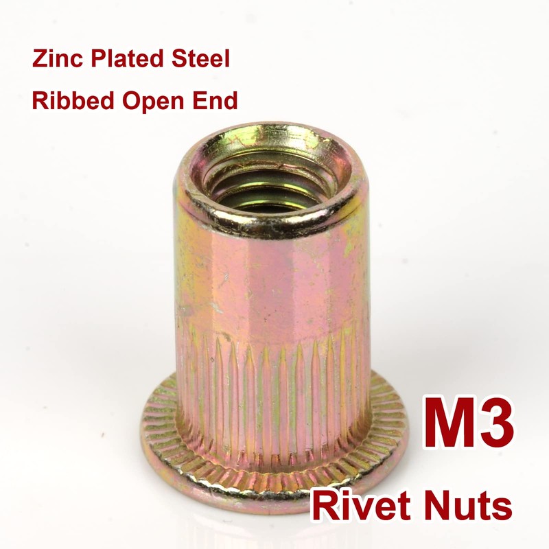 M3 Rivet Nuts Metric Nutserts, Zinc Plated 300 pcs, Nut