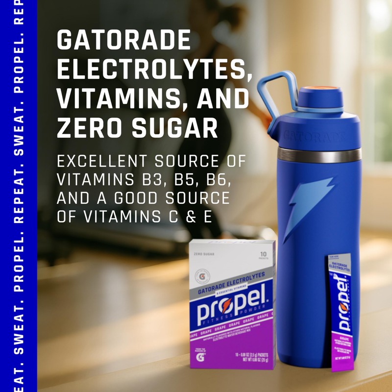 Propel Electrolyte Enhanced Water Drink Mix Powder Packets, Grape, Zero