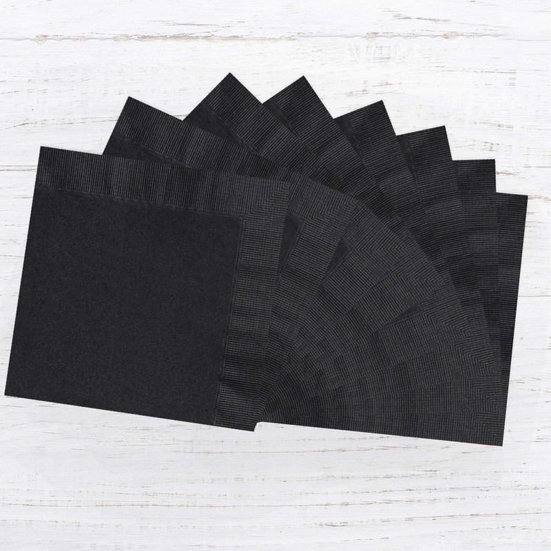 Black Beverage Napkins / 100 Count 3 Ply 4 3/4"