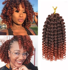 Vustbeauty Jamaican Bounce Curly Crochet Hair 12 Inch 6 Packs Wand Curl Crochet Hair Braids Short Curly Braiding Hair Extensions For Black Women (12 Inch,T350)
