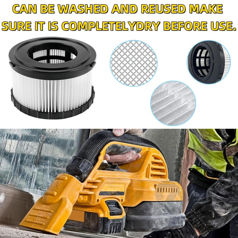 2 Pack DC5151H Replacement HEPA Filter Compatible with DEWALT DC5151H