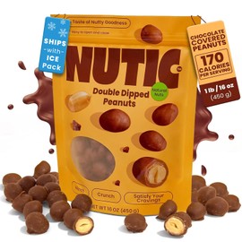 Nutic Milk Chocolate Covered Peanuts - 1 Lb. Double Dipped Premium Gourmet Milk Chocolate Peanuts Perfect for Snacks & Gifts, Made in USA - (Pack of 1)