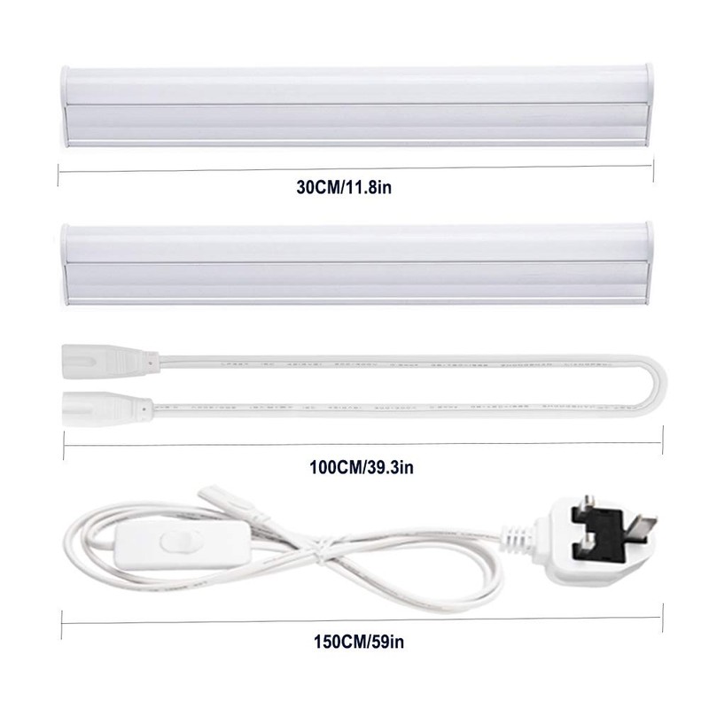 Tekmelau 30cm T5 LED Integrated Light Fixture, 5W 3000K Warm
