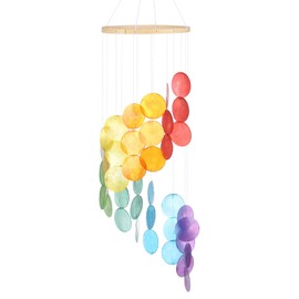 M METERXITY Shell Wind Chime for Outside, Seashell Wind Chime Sea Glass Shell Wind Chime for Outside/Patio/Garden Decor, Handcrafted Wind Chime [Multicolor]