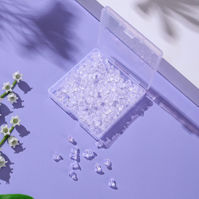 Rubber Earring Backs Soft Clear Earring Backings for Studs Hypoallergenic