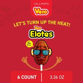 Vero Elotes Strawberry Lollipops Coated with Chili Powder, Hot and Sweet Candy Treat, Artificially Flavored, Net Wt. 19.7 Ounces, 40 Count Bag