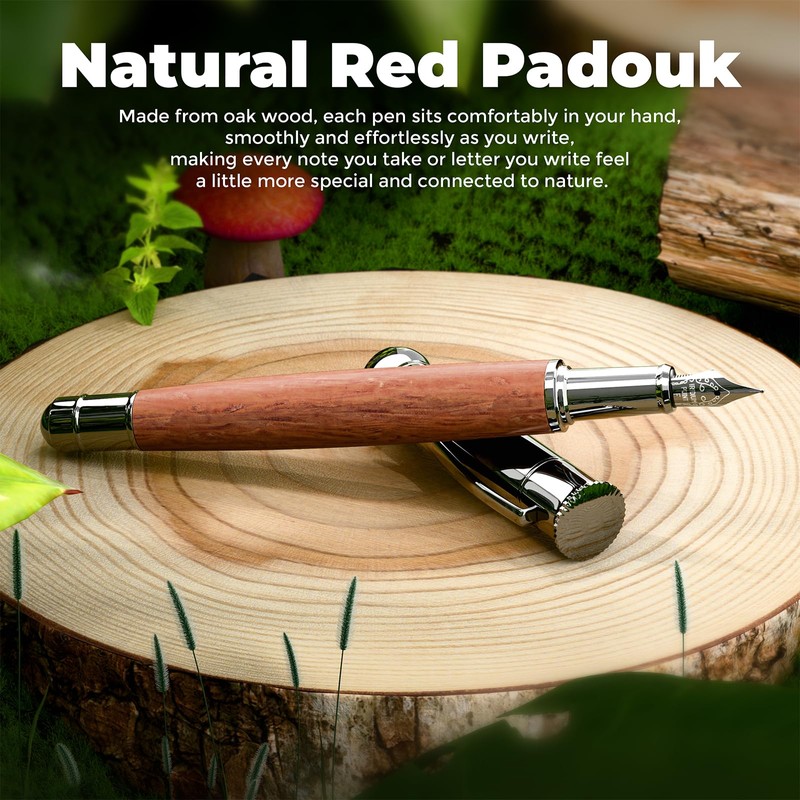 WEMATE Red Wood Barrel Fountain Pen